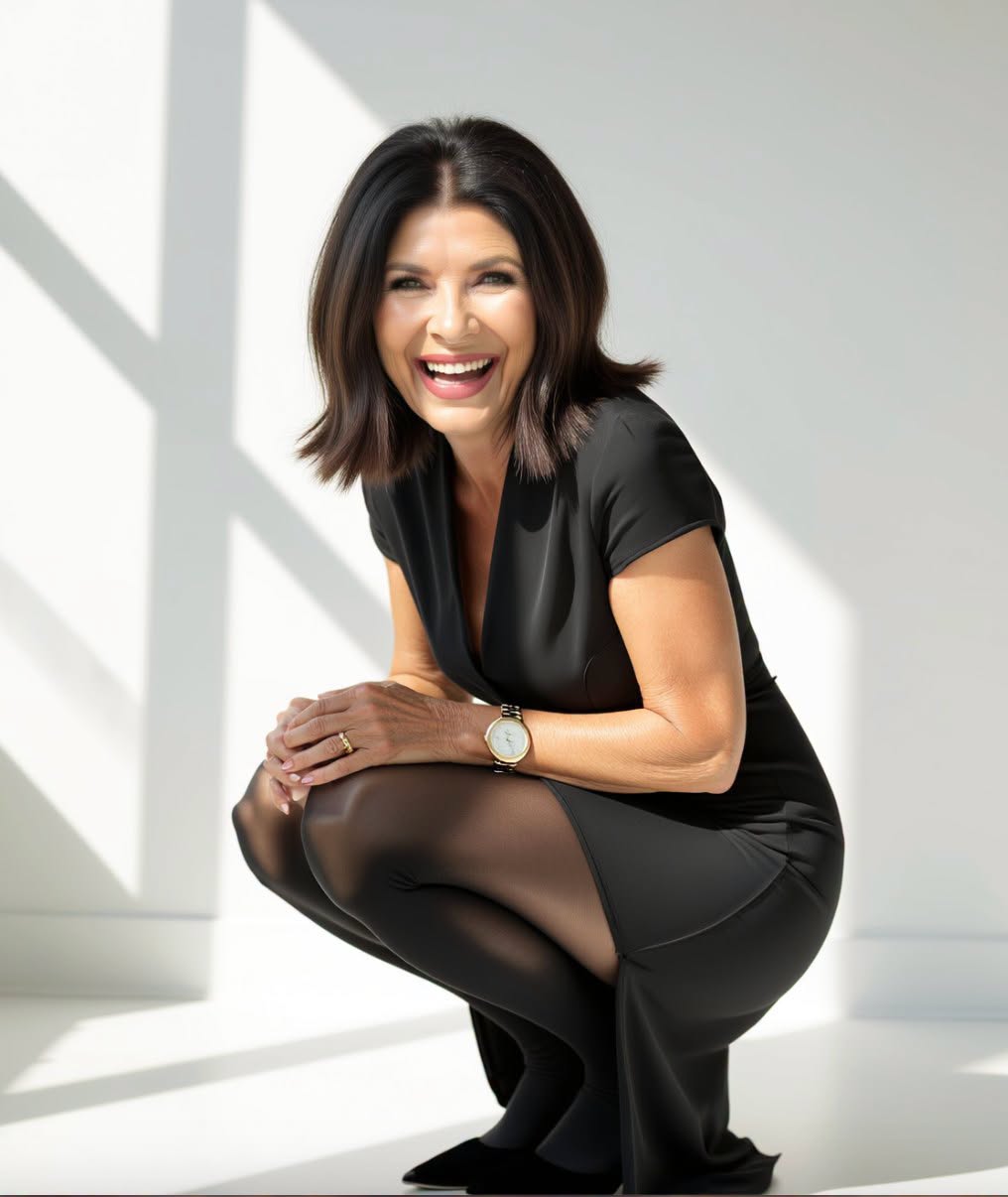 Lori Benson smiling in a black outfit.